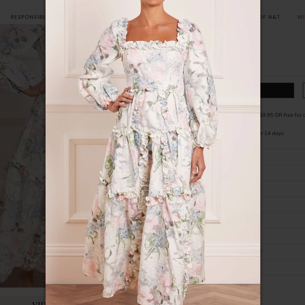PRICE FIRM @340 Needle and Thread Posy Blossom ankle gown NWOT🤍 - Picture 5 of 14